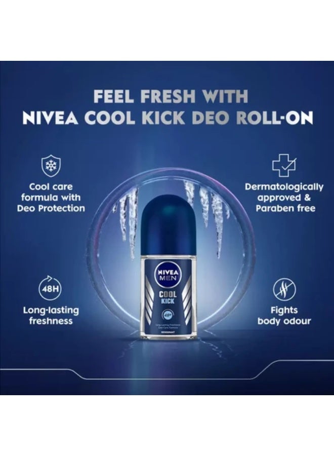 نيفيا مزيل العرق نيفيا فريش أكتيف، كولكيك آند وايتننج لتنعيم البشرة، 25 مل لكل مزيل عرق - للرجال والنساء (عبوة من 3 قطع) مزيل العرق رول أون - للرجال والنساء (75 مل، عبوة من 3 قطع) - Image 4